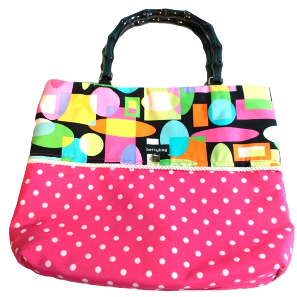 Betty Bag Bags Betty Bag With Handles Color Block Polka Dots Bag